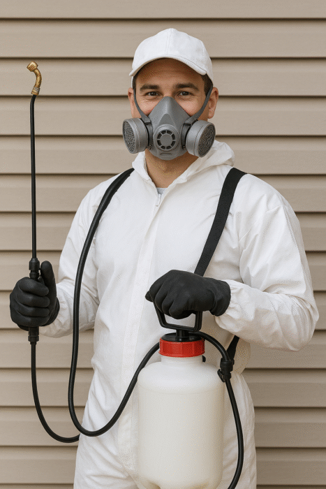 Exterminator Jensen Beach Professional exterminator Jensen Beach is treating a home for pests